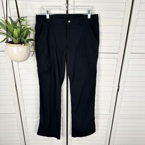 Eddie Bauer Black Travex Hiking Pants 8 Outdoor Nylon Stretch Zip Pockets